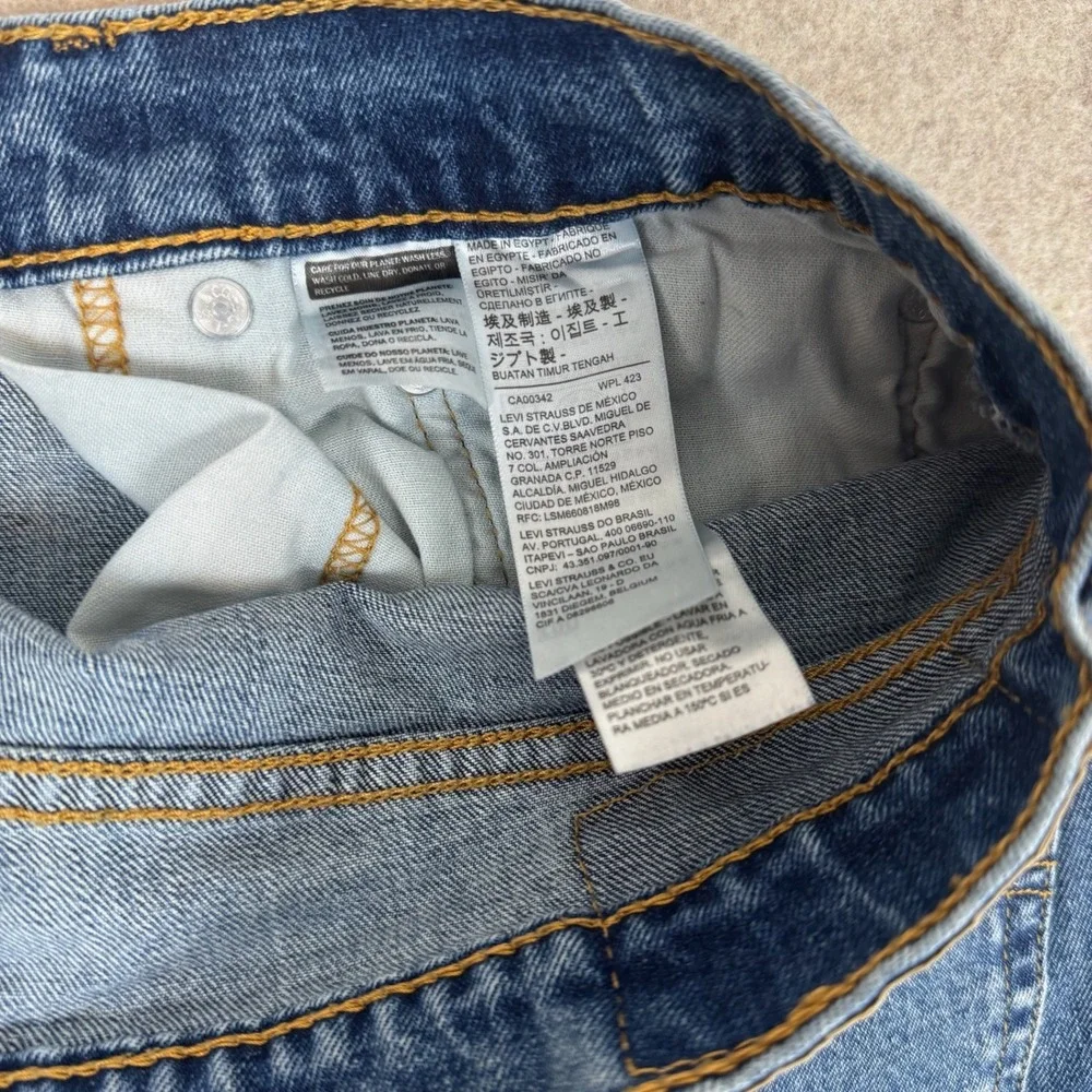 Levi's 505 Regular Fit Jeans Mens 34x32 Blue Medium Wash Straight Leg Denim